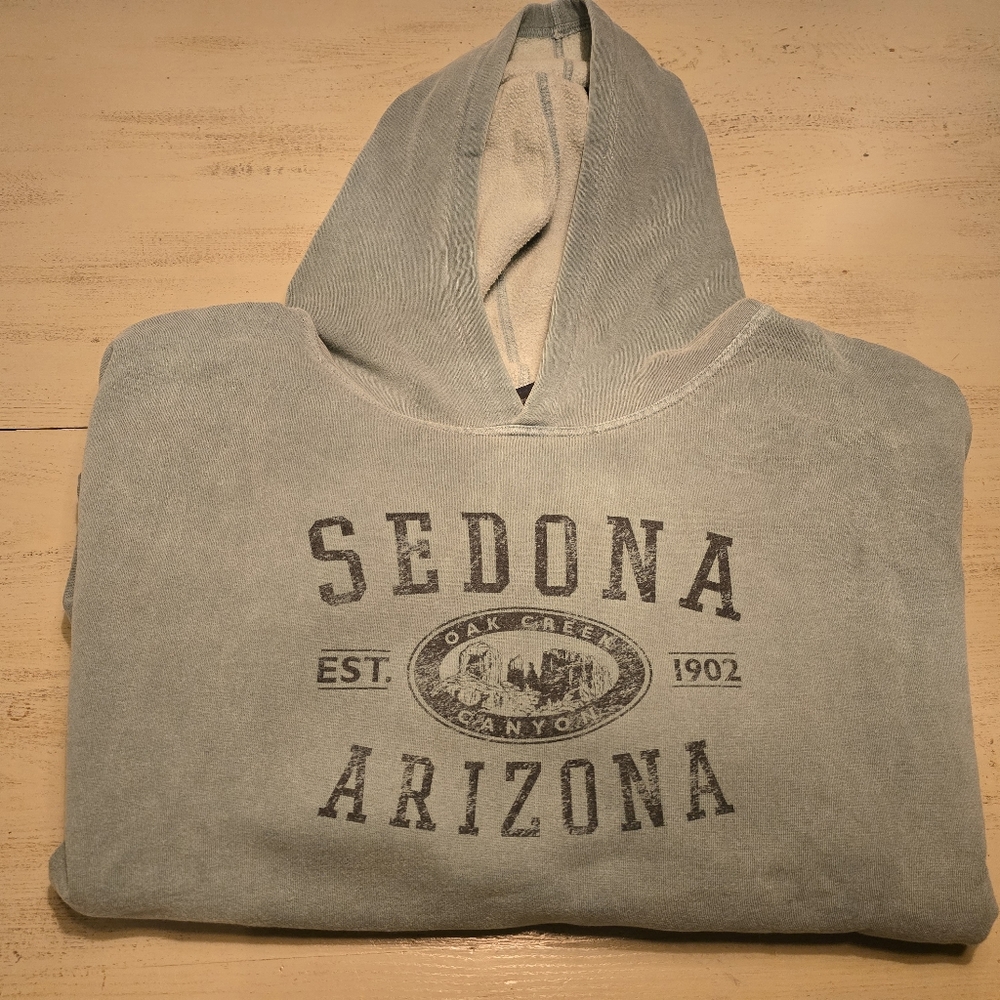 Sedona Arizona Heather Green Hoodie Large Vintage